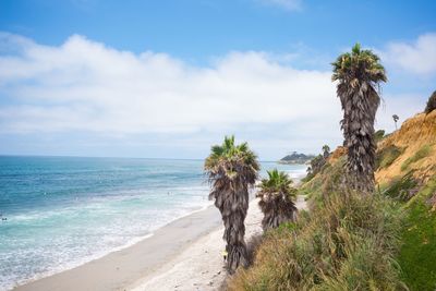 Scenic view of beach against sky