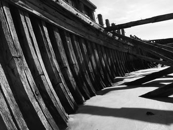 Tilt image of built structure against sky