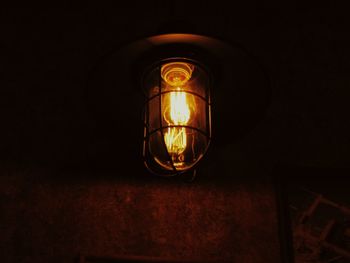 Close-up of illuminated light bulb