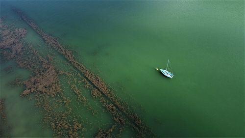High angle view of sea shore