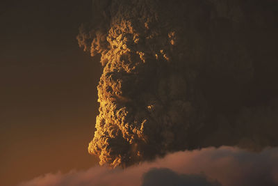 Low angle view of bonfire against sky at night