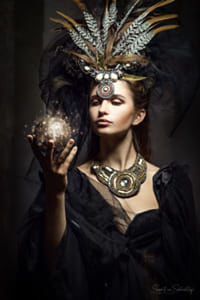 Portrait of woman wearing mask