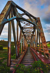 Railway bridge against sky