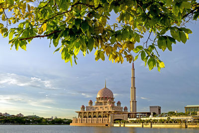 Nature frames with putra mosque on background