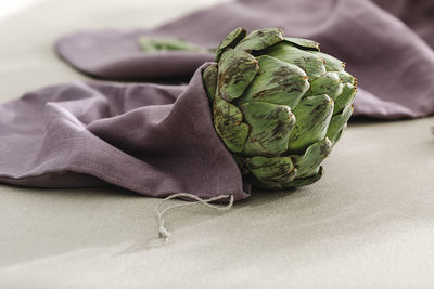 Close-up of cabbage on table
