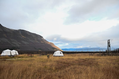 Scenic view of field against sky