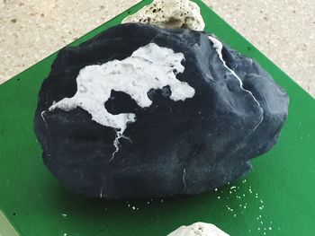 High angle view of ice cream in plate