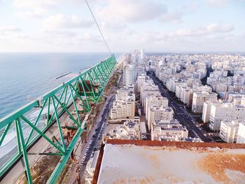 View of sea with buildings in background