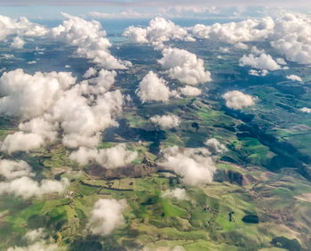 Aerial view of clouds over land