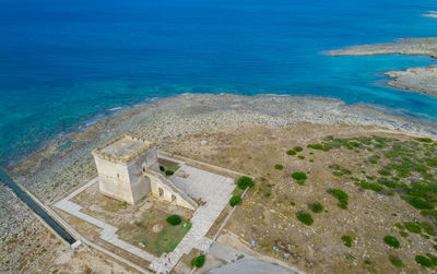 High angle view of beach