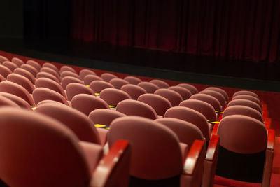 Empty theater seats without audience