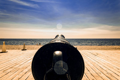 Scenic view of sea against sky at sunset