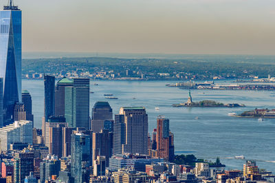 High angle view of cityscape against sky