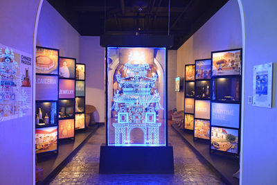 Interior of illuminated store