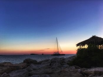 Scenic view of sea at sunset