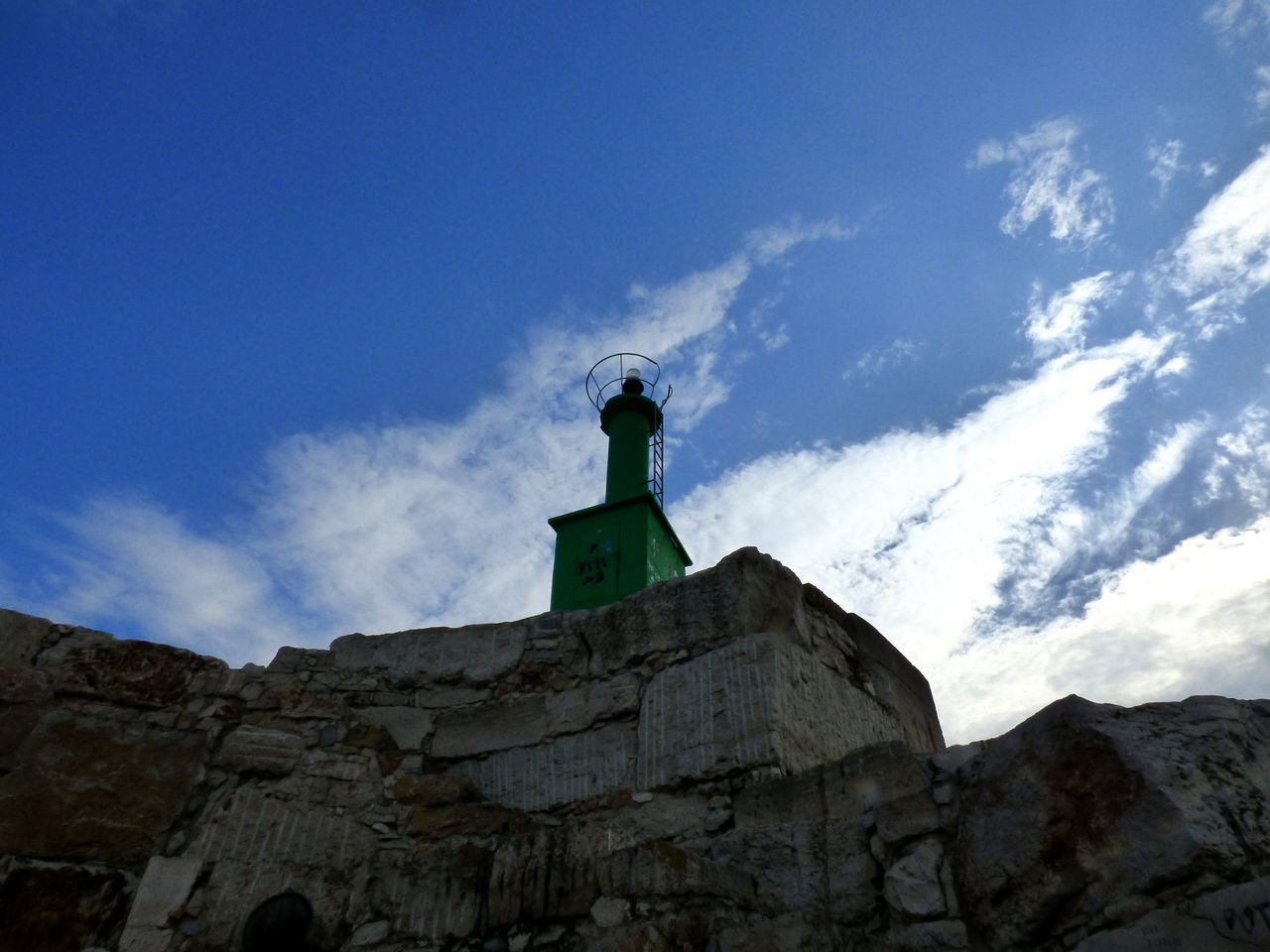 Bright beacon in the port of Peñiscola