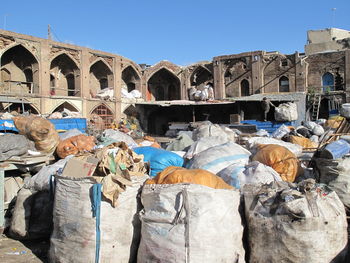 Garbage bags at abandoned place