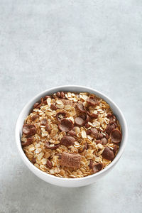 High angle view of food in bowl on table