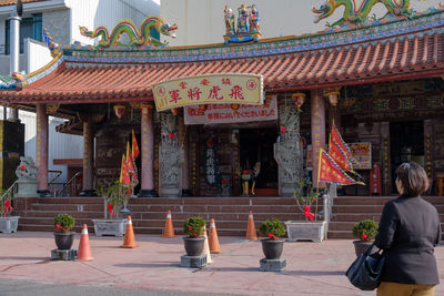 Group of people in temple building