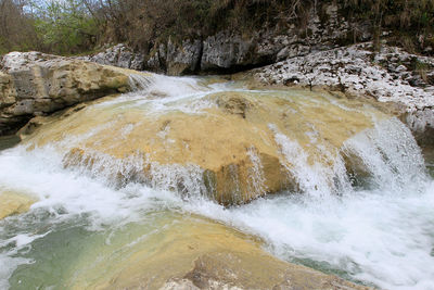 Scenic view of waterfall