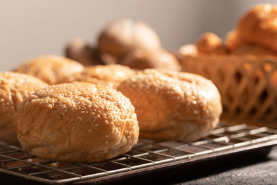 Close-up of bread on table