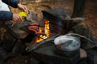 Cropped image of man welding metal