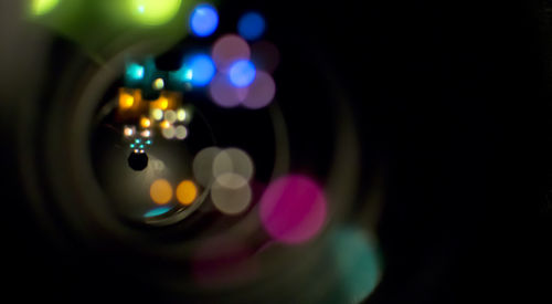 Defocused image of illuminated lights