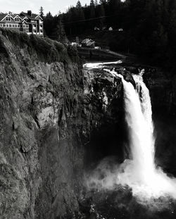 Scenic view of waterfall