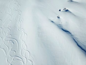 Full frame shot of ice on snowcapped mountain