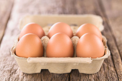 Close-up of eggs in container