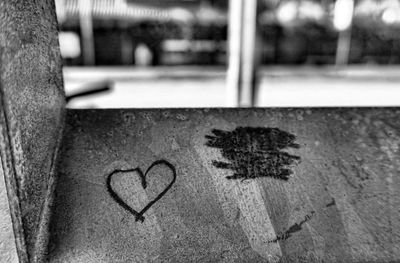 Close-up of heart shape on tree