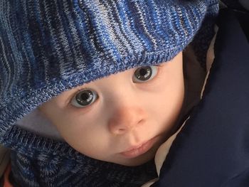 Close-up portrait of cute baby boy