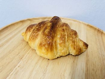 High angle view of bread on cutting board