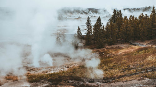 Scenic view of waterfall