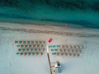 High angle view of beach