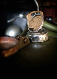 Close-up of rusty metallic object