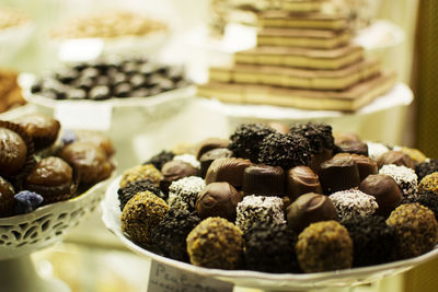 Close-up of sweet food for sale in store