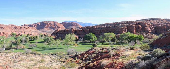 Views from the red saint george sandstone quarry trail or temple quarry trail  red hills golf course