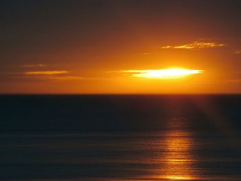 Scenic view of sea at sunset