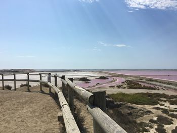 Scenic view of beach against sky, salt, saltbeds, camargue, 