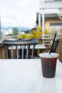 Close-up of drink on table