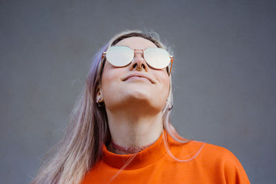 Close-up portrait of a beautiful young woman