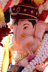 Close-up of buddha sculpture