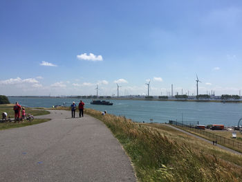 View of sea against blue sky