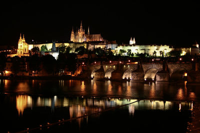 Illuminated city at night