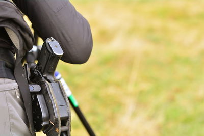 Close-up of person on bicycle