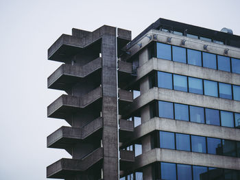 Low angle view of modern building against sky