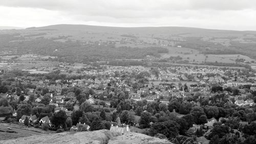 High angle view of landscape against sky