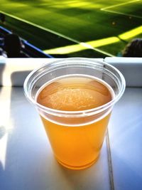 High angle view of coffee on table