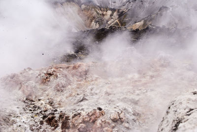 High angle view of volcanic crater